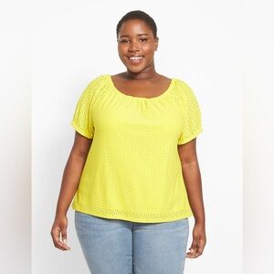 Lane Bryant womens 22 / 24 Short-Sleeve Square-Neck Shirt NWT
